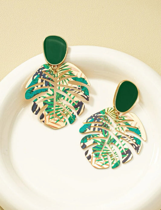 Monstera Earrings