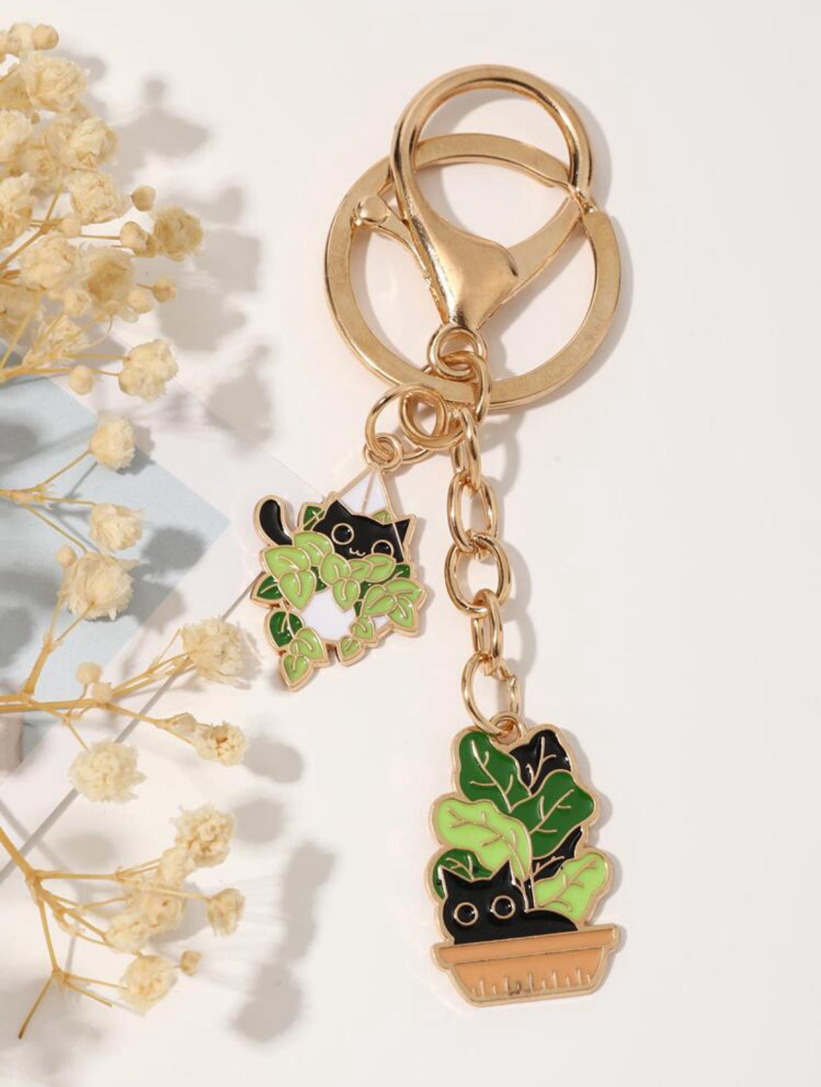 Cats & Plants Keychain