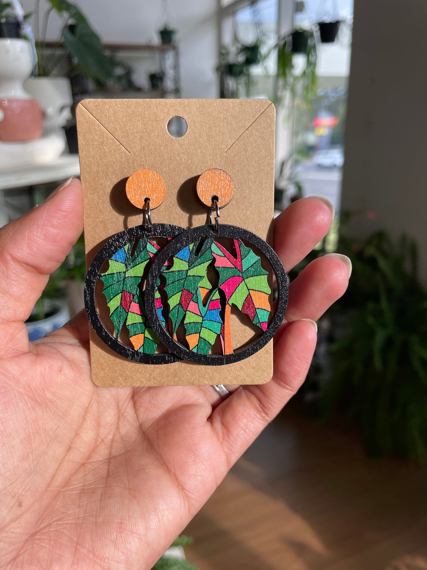 Alocasia Variety Wooden Earrings