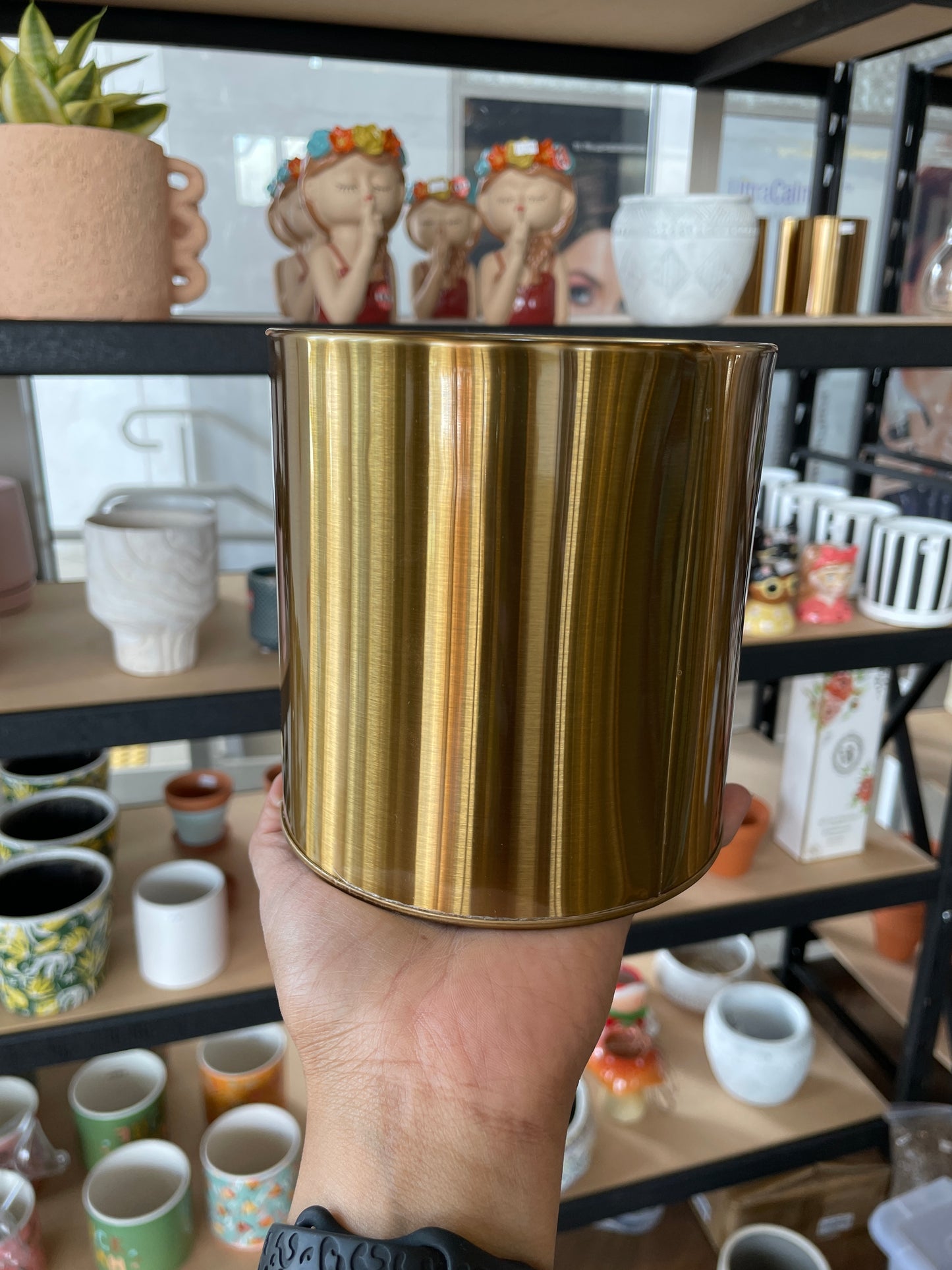 Gold Planter Pot Metal